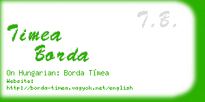 timea borda business card
