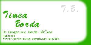 timea borda business card